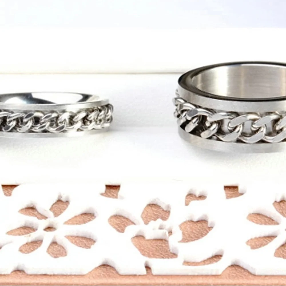 Men’s stainless steel spinner chain ring - Picture 2 of 4